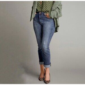 CAbi #3940 Higher Straight High Waist Denim Jeans Size 14